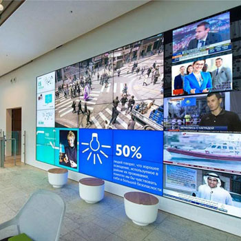 Видеостена в холле бизнес-центра