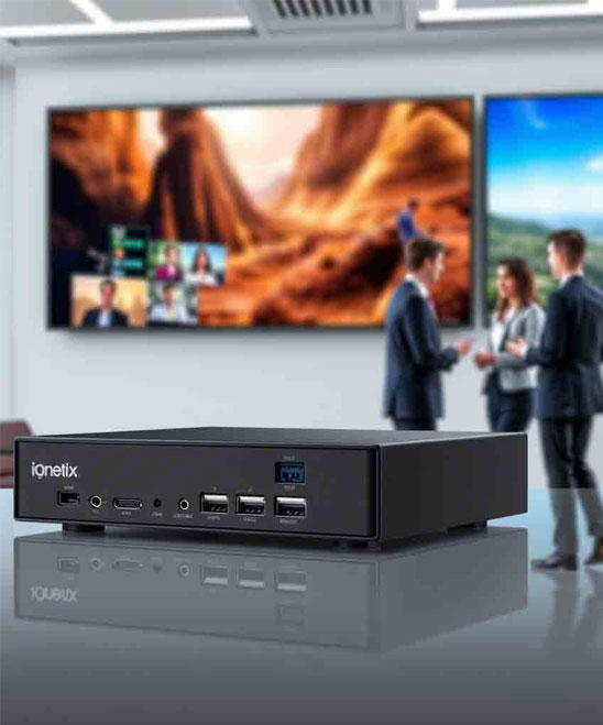 Медиаплеер iQnetiX EMP-III с логотипом SpinetiX